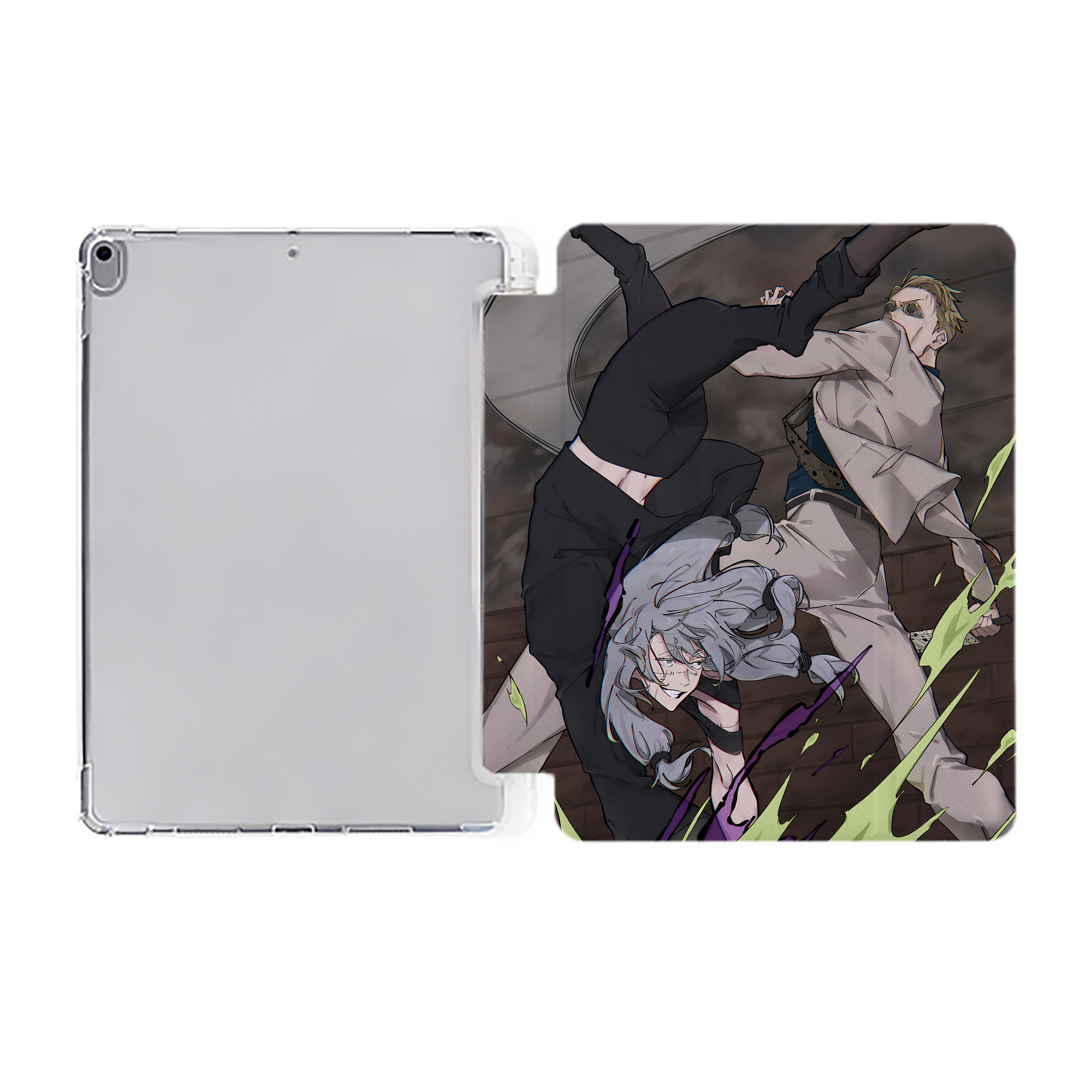 （画像用） 呪術廻戦 Jujutsu Kaisen IPad ケース ペン収納付き 三つ折りスタンド PUレザー×シリコン 対応機種9.5/10.5/10.9インチ